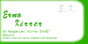 erno kirrer business card